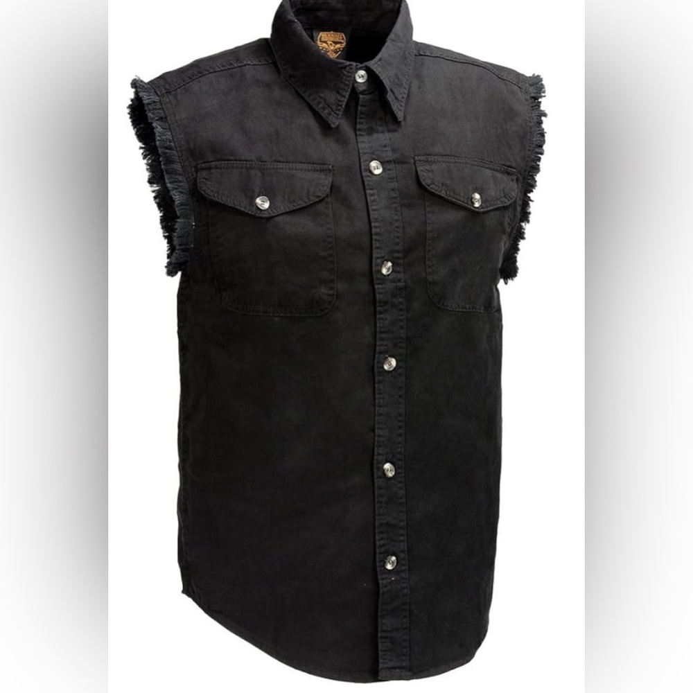 NWOT Milwaukee Leather Performance Apparel. Cotton Medium Sleeveless Frayed Edge